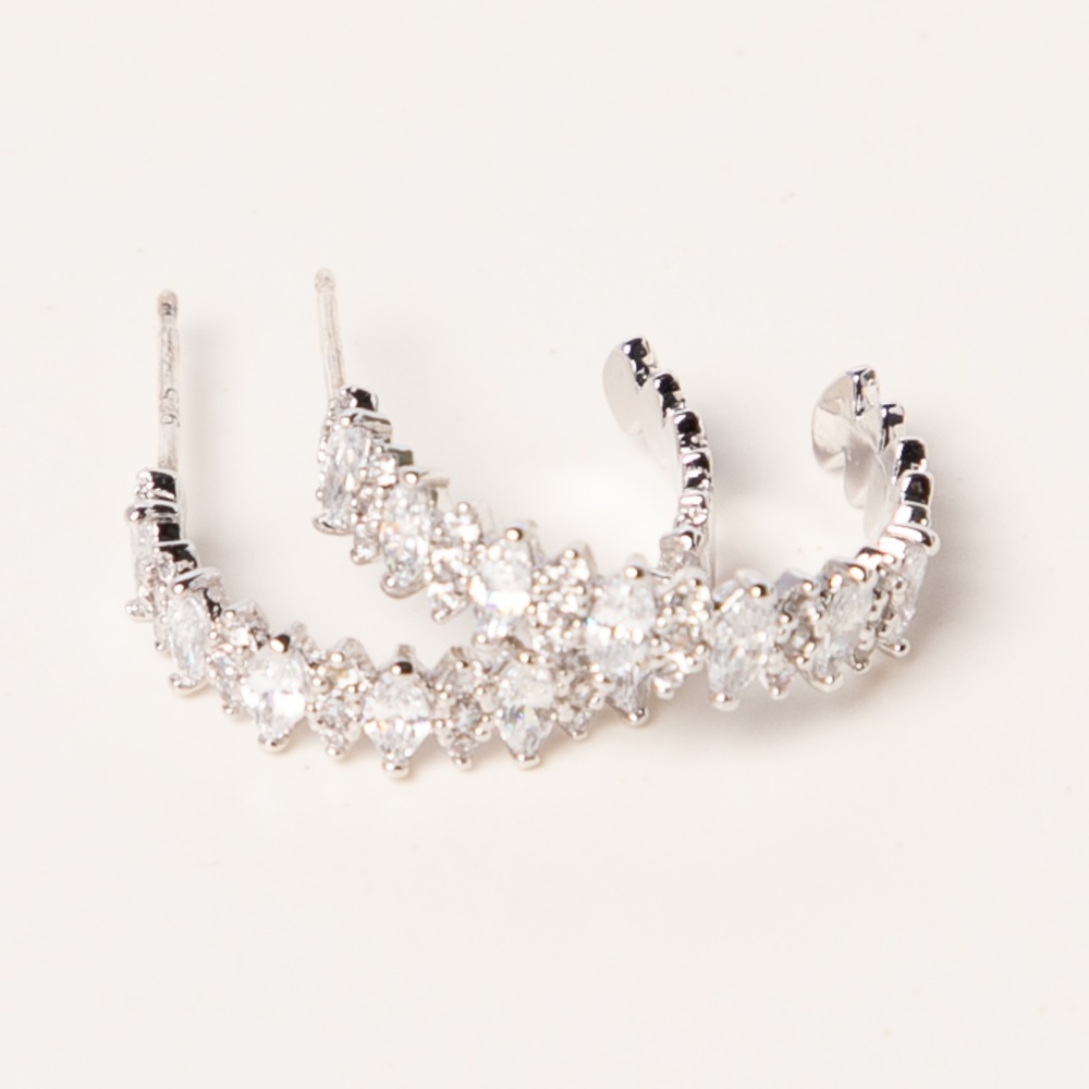 Cubic zirconia crystal hoops - Picture 4 of 8